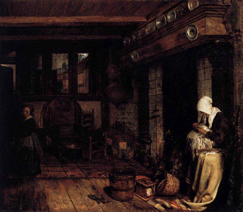 Esaias Boursse Dutch Interior with Woman Sewing Germany oil painting art